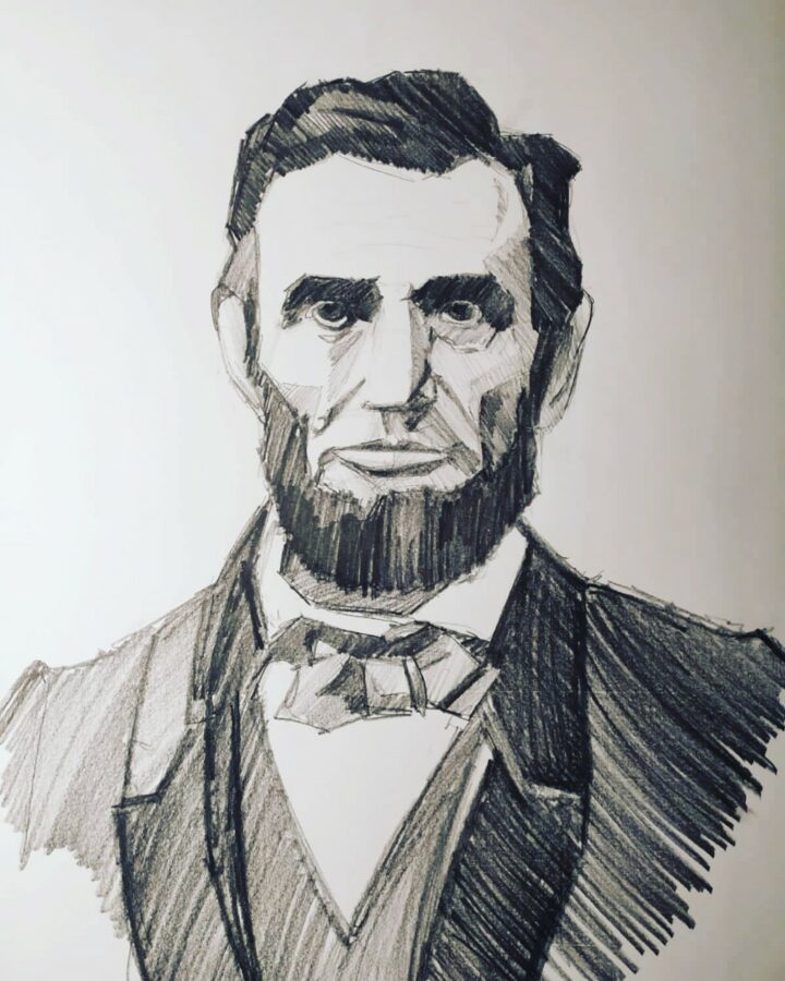 Portrét A. Lincolna (kresba)